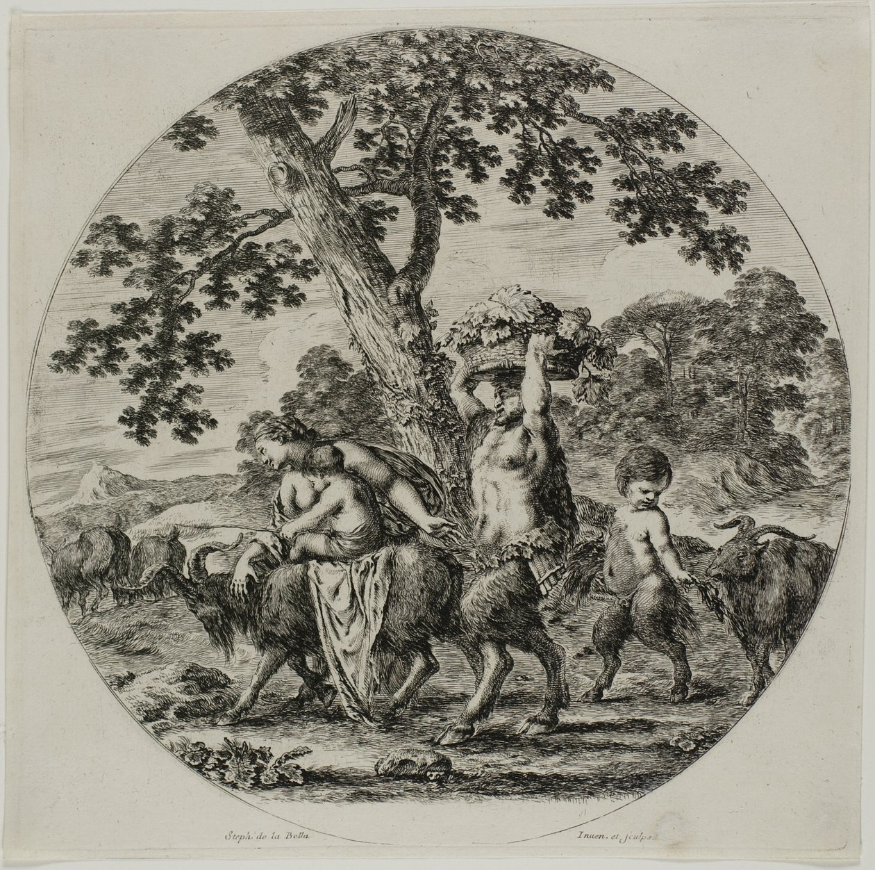 Satyrfamiljens promenader av Stefano della Bella