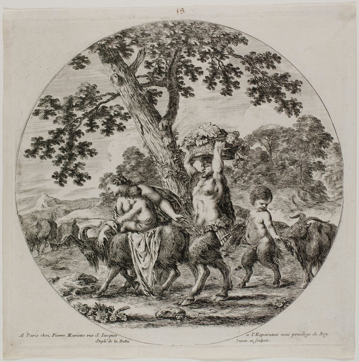 Satyrfamiljens promenader av Stefano della Bella