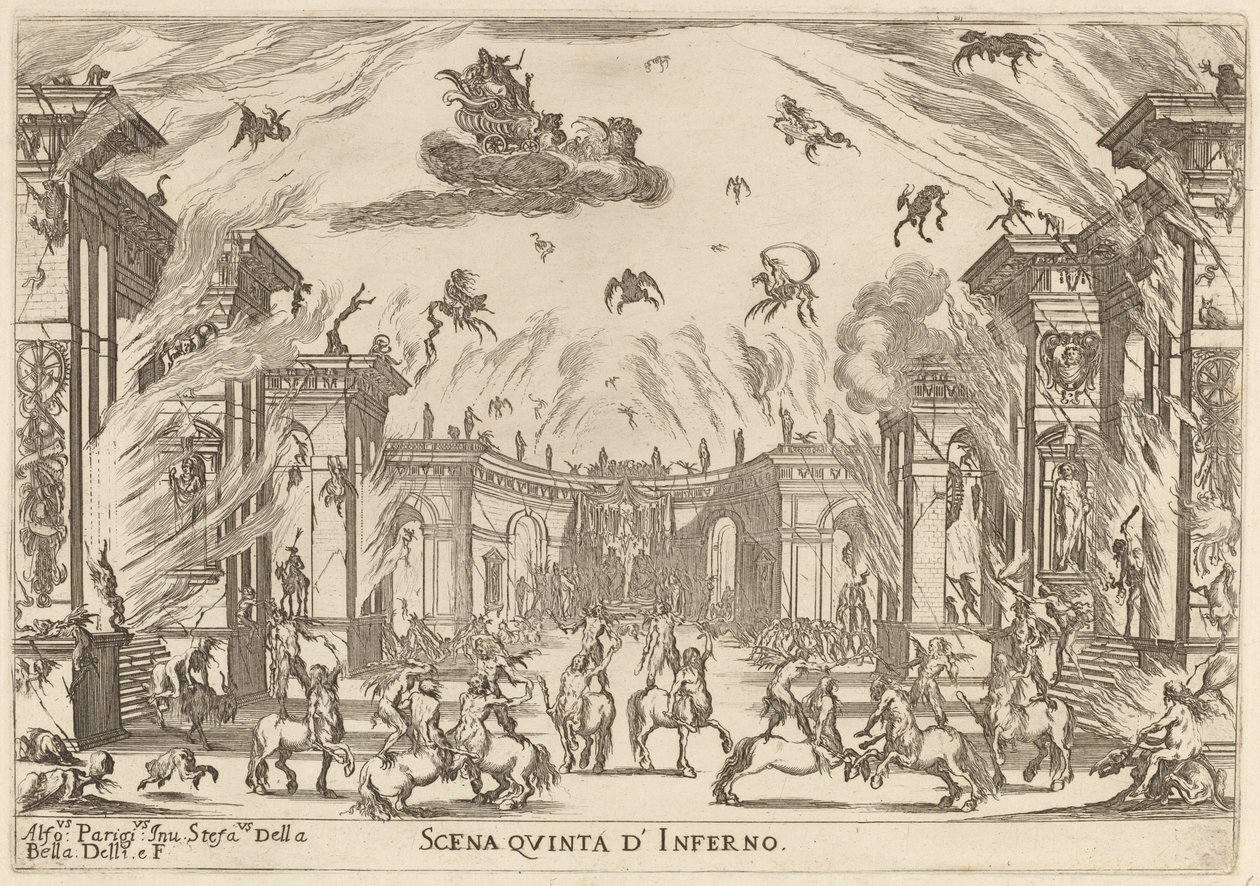 Femte scenen från helvetet, 1637. av Stefano della Bella