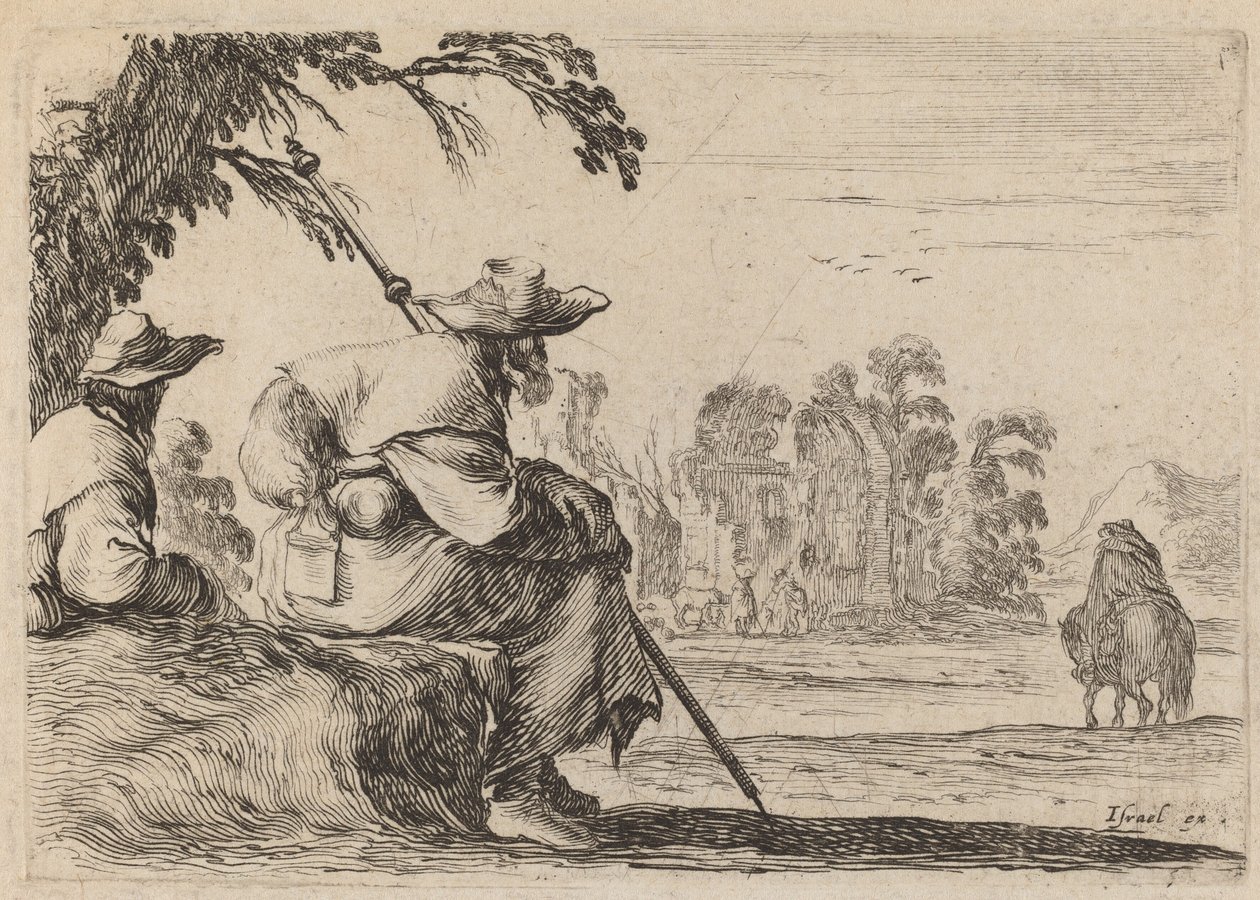 Sittande pilgrimer, 1642. av Stefano della Bella