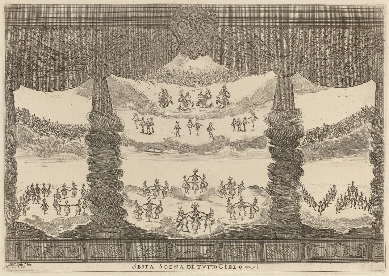 Sjätte scenen av hela himlen av Stefano della Bella