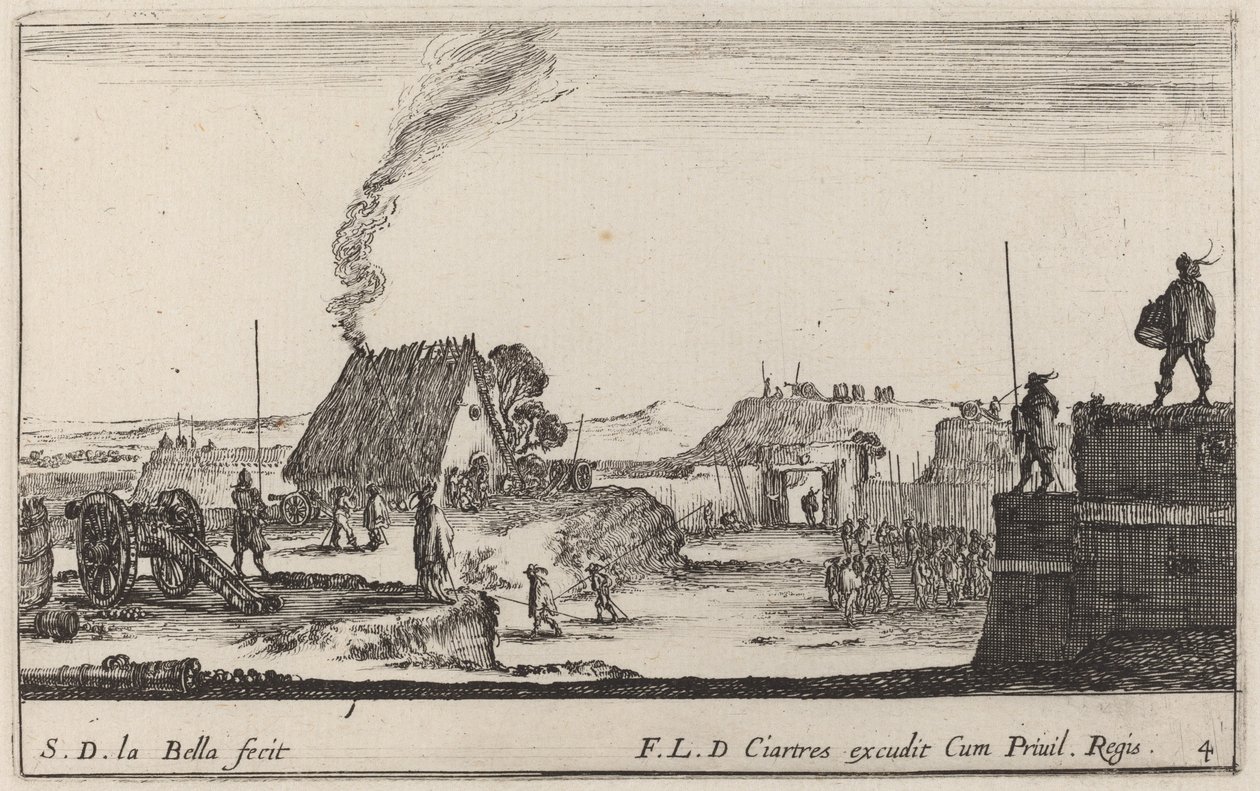 Soldat spelar trummor, ca. 1641. av Stefano della Bella