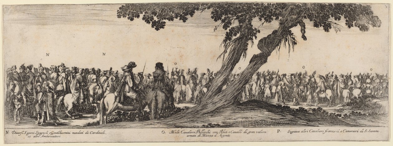 Spanska herrar, polska och franska ryttare, 1633. av Stefano della Bella