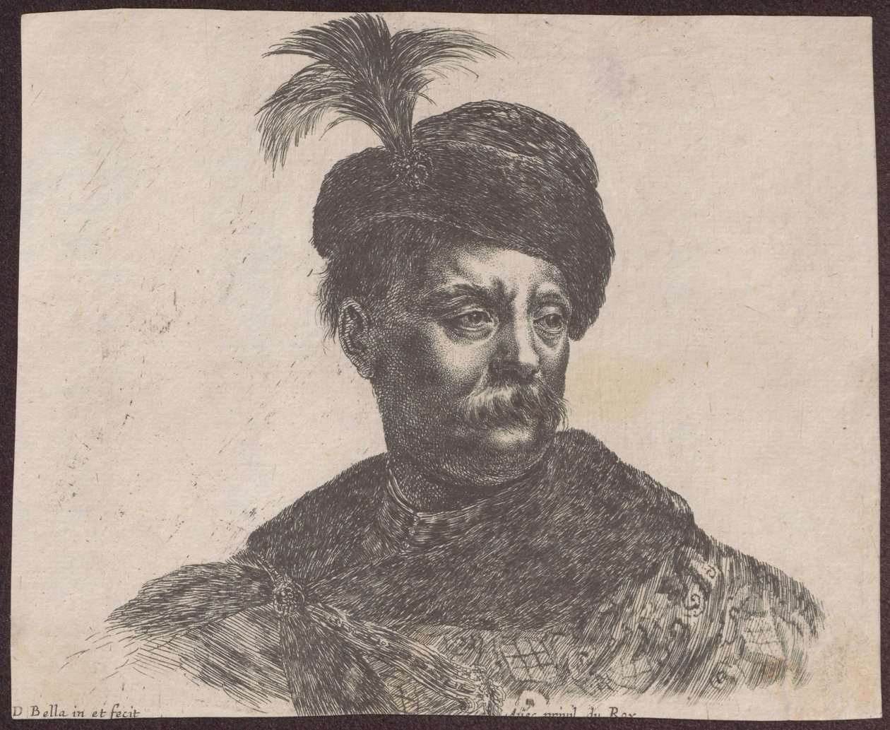 Studie av en polsk adelsman i form av ett bröstbild, ur serien ”Principii del disegno” av Stefano della Bella