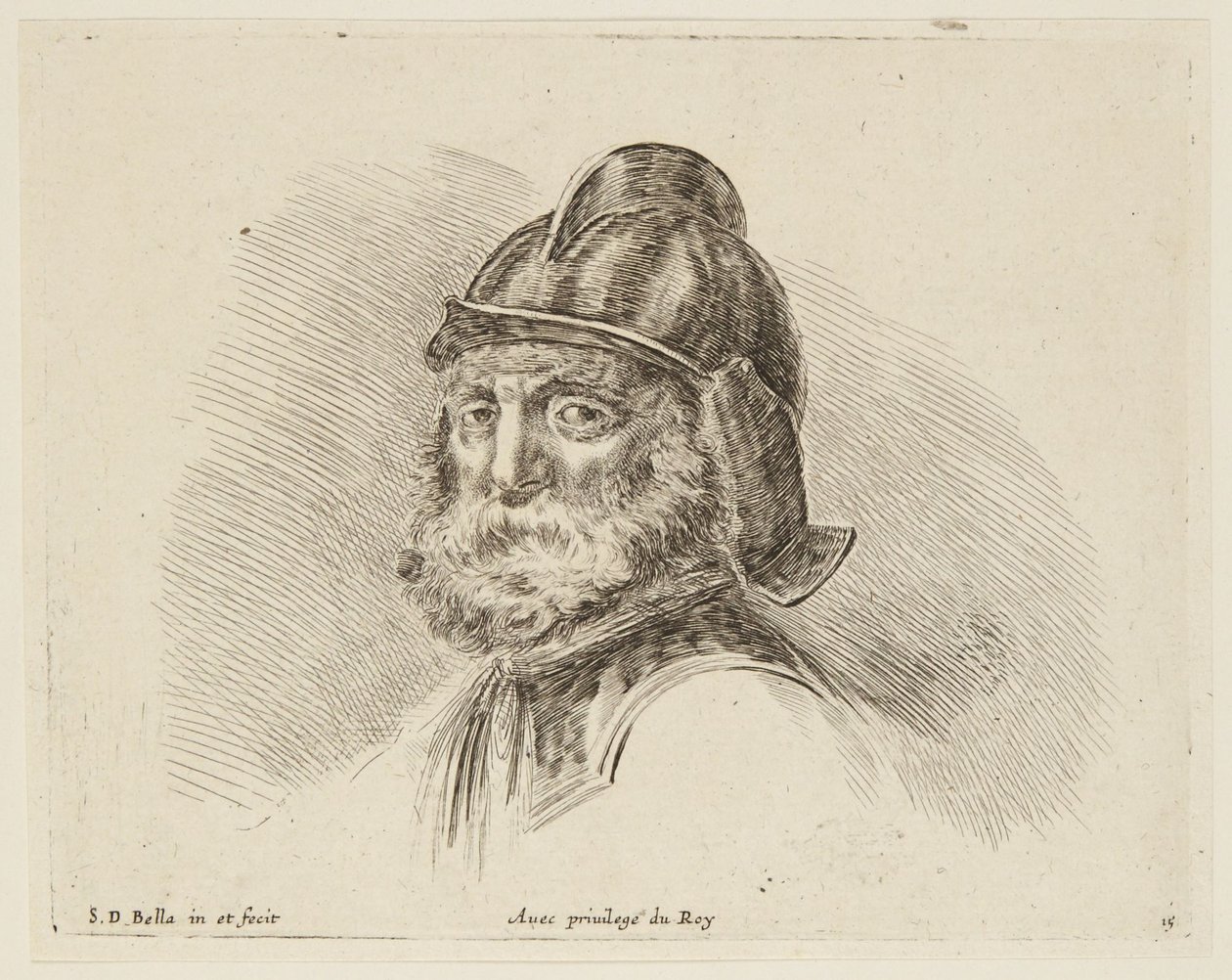 Studie (Teckningens grunder, 15) av Stefano della Bella