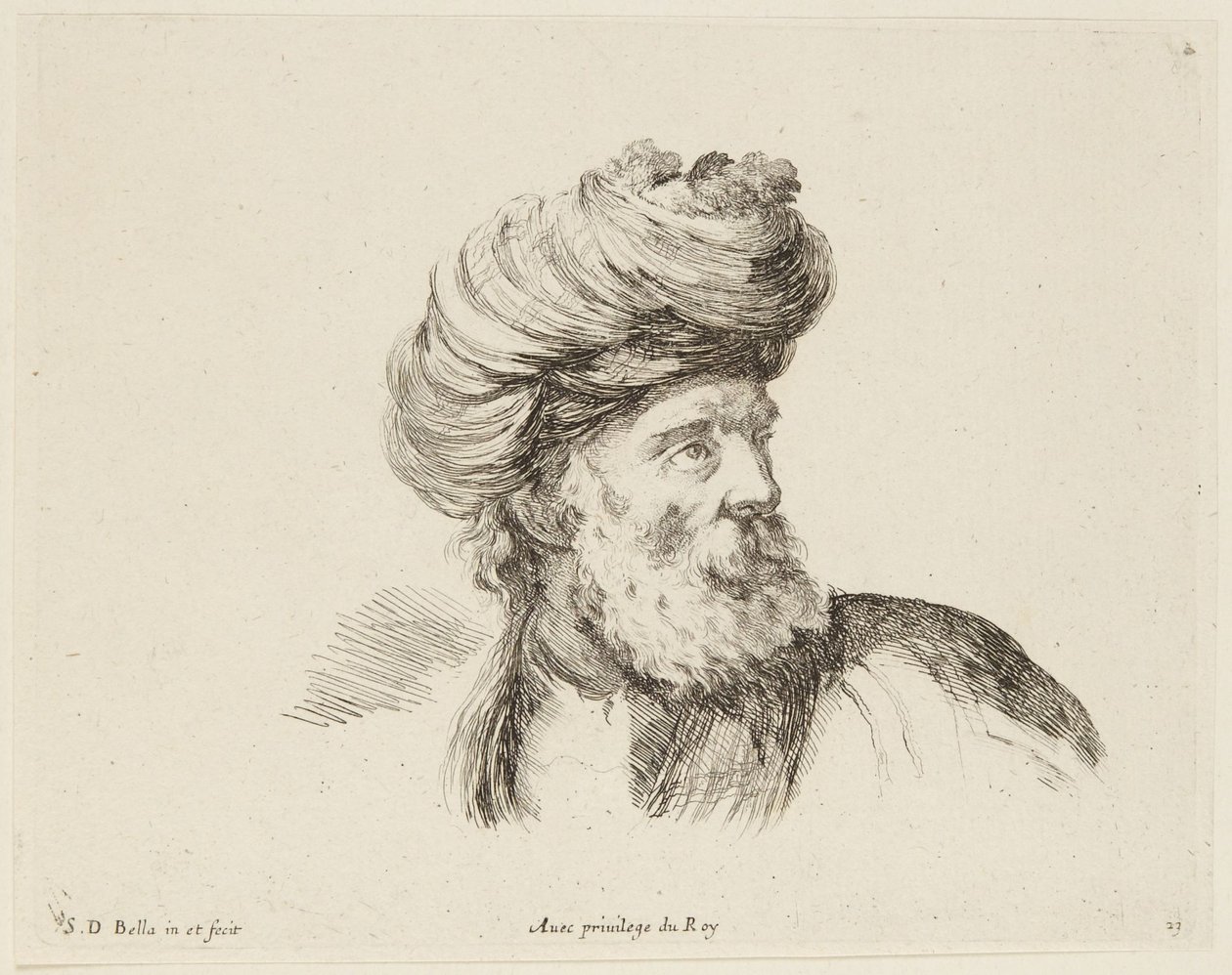 Studie (Teckningens grunder, 23) av Stefano della Bella
