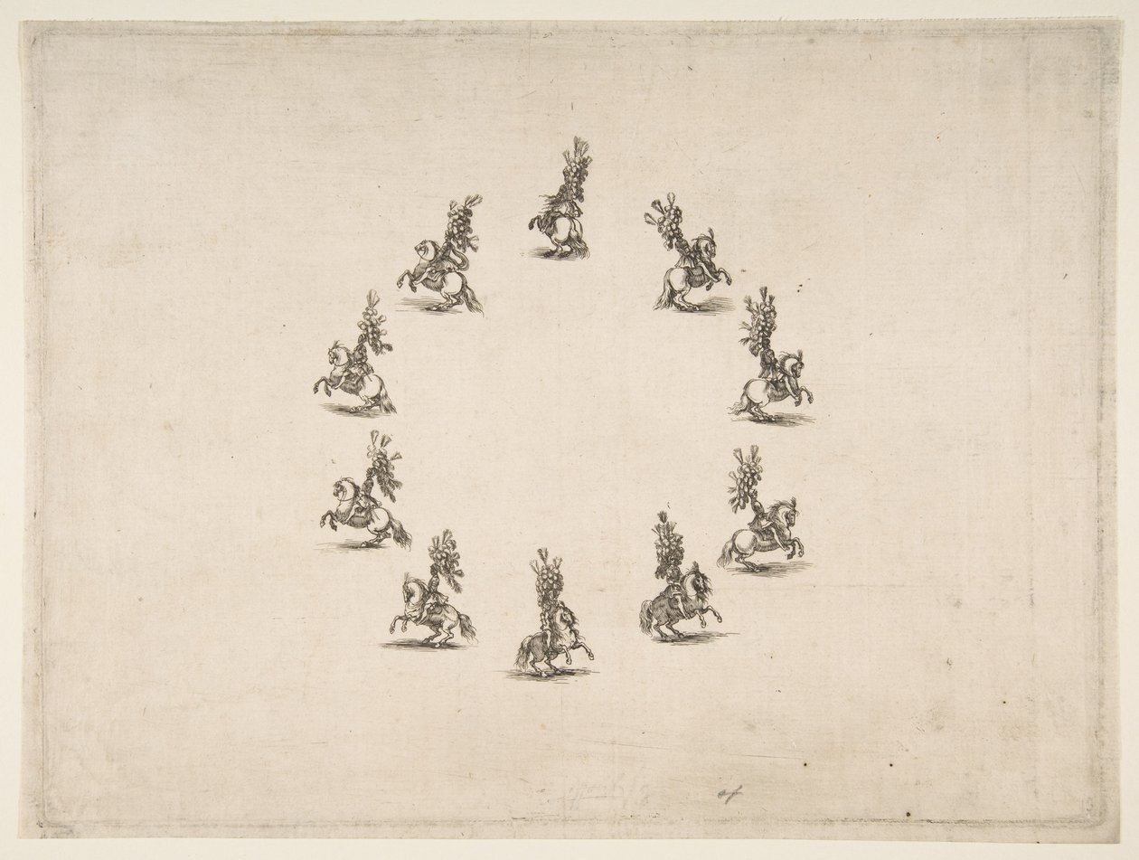 Tio kavaljerer bildar en cirkel, 1652. av Stefano della Bella