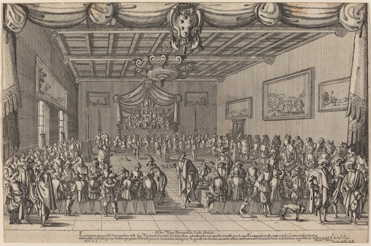 Banketten i Piacevoli, 1627. av Stefano della Bella