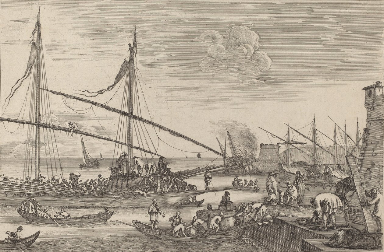 Fortifikationerna i Livorno, troligen ca. 16541655. av Stefano della Bella