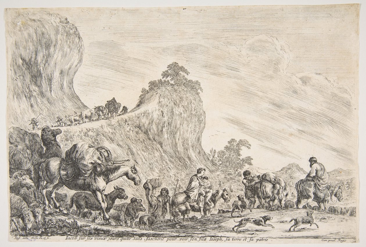 Jakobs resa i Egypten, ca. 1647. av Stefano della Bella