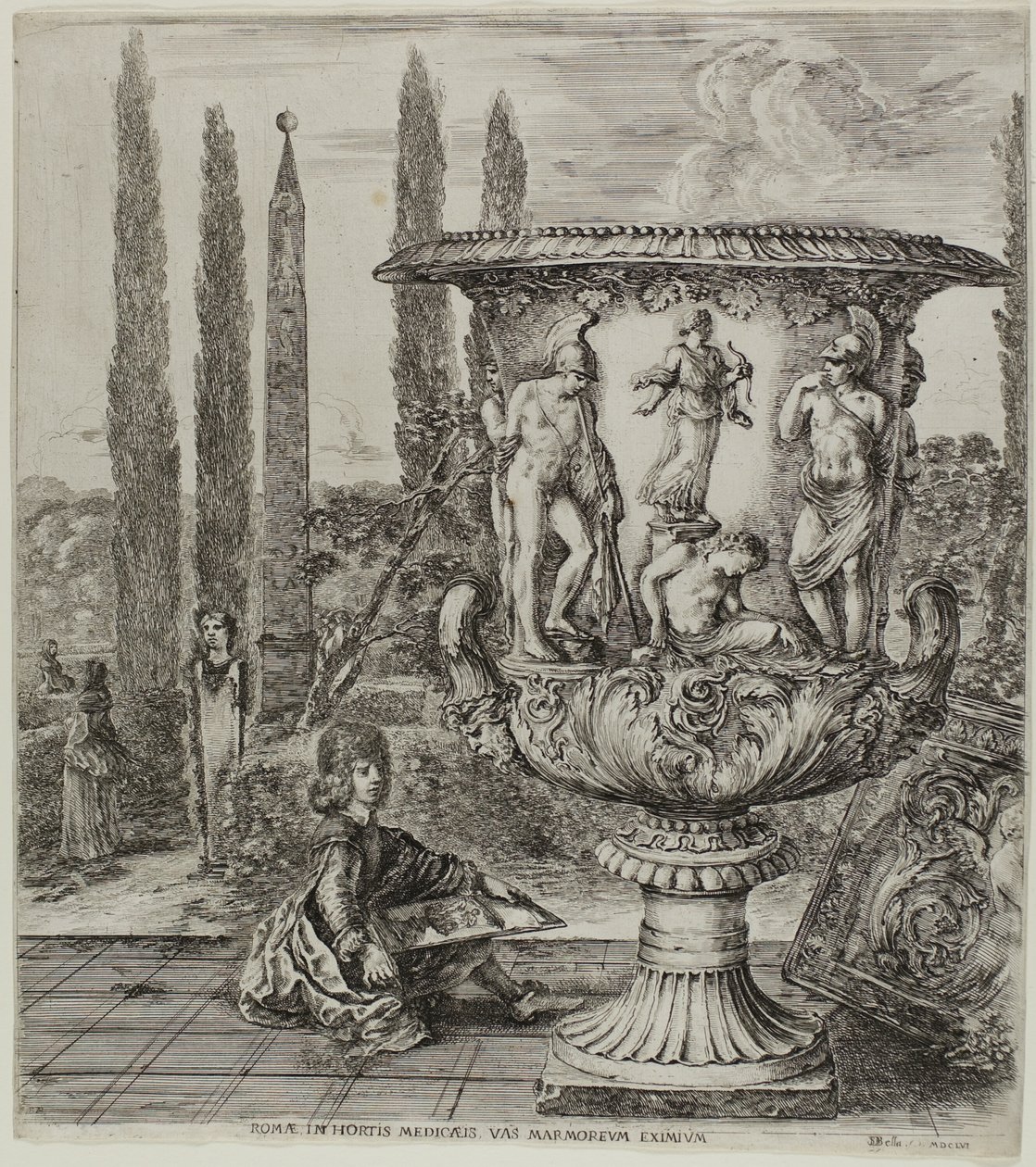 Medici-vasen, tallrik ett från The Six Large Views of Rome and the Campagna av Stefano della Bella