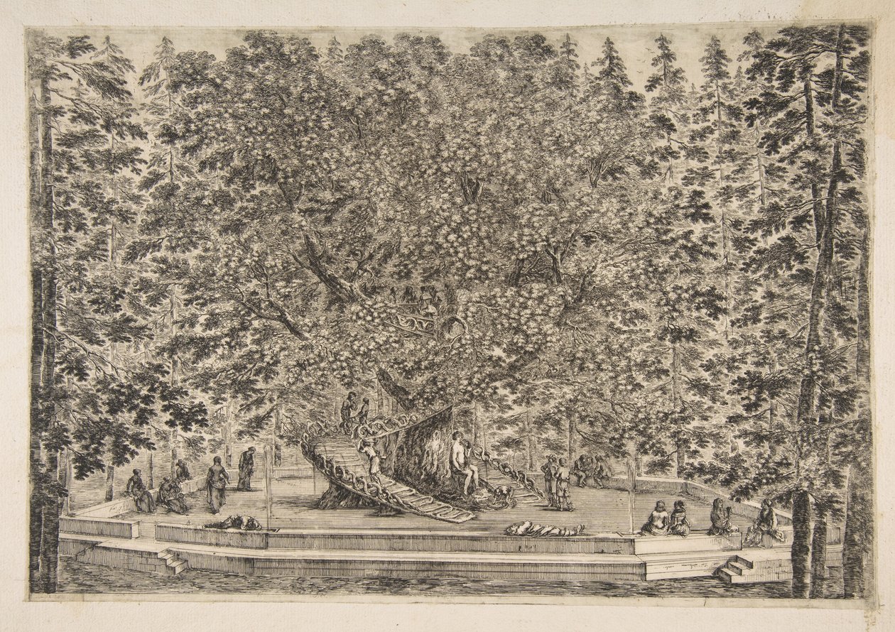 Trädhuset på Pratolino, ca. 1653. av Stefano della Bella
