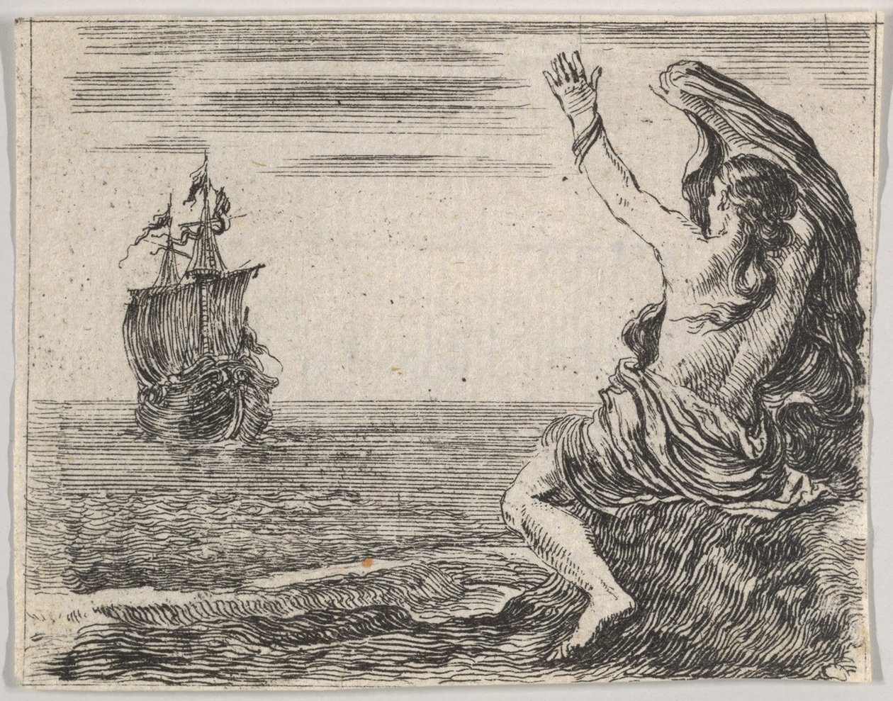 Theseus och Ariadne, från Game of Mythology Jeu de la Mythologie, 1644. av Stefano della Bella