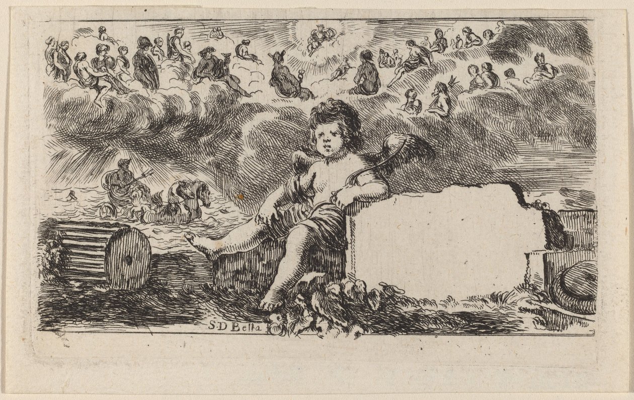 Titelsida för Game of Mythology, 1644. av Stefano della Bella