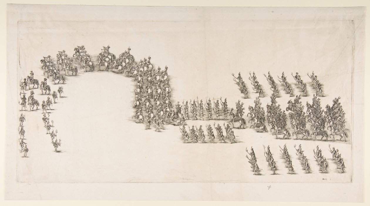 Fackeltåg vid Modena Carrousel, 1652. av Stefano della Bella