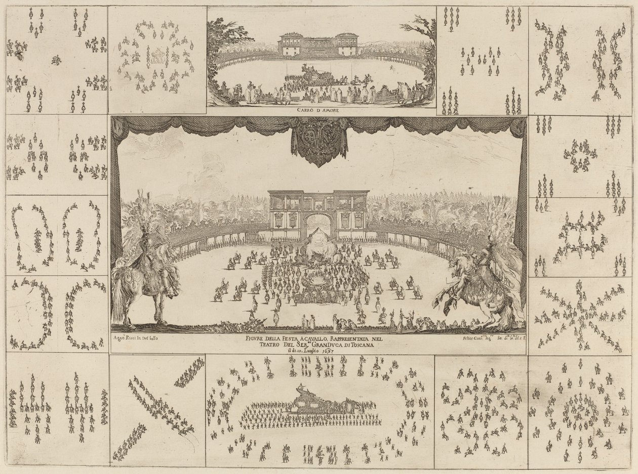 Turneringen genomfördes i Florens för storhertig Ferdinand II:s bröllop, 1637. av Stefano della Bella