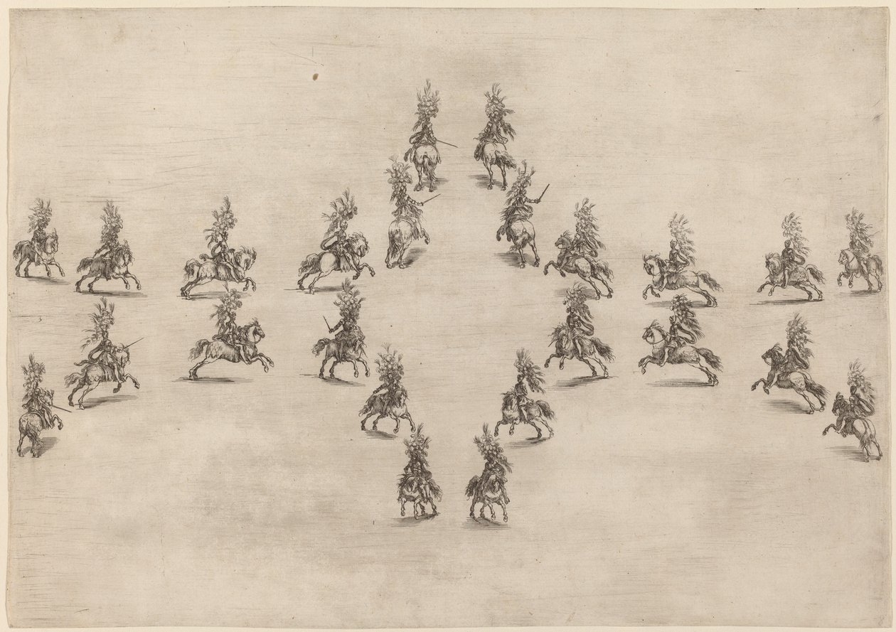 Tjugofyra kavaljerer i en oval, 1652. av Stefano della Bella