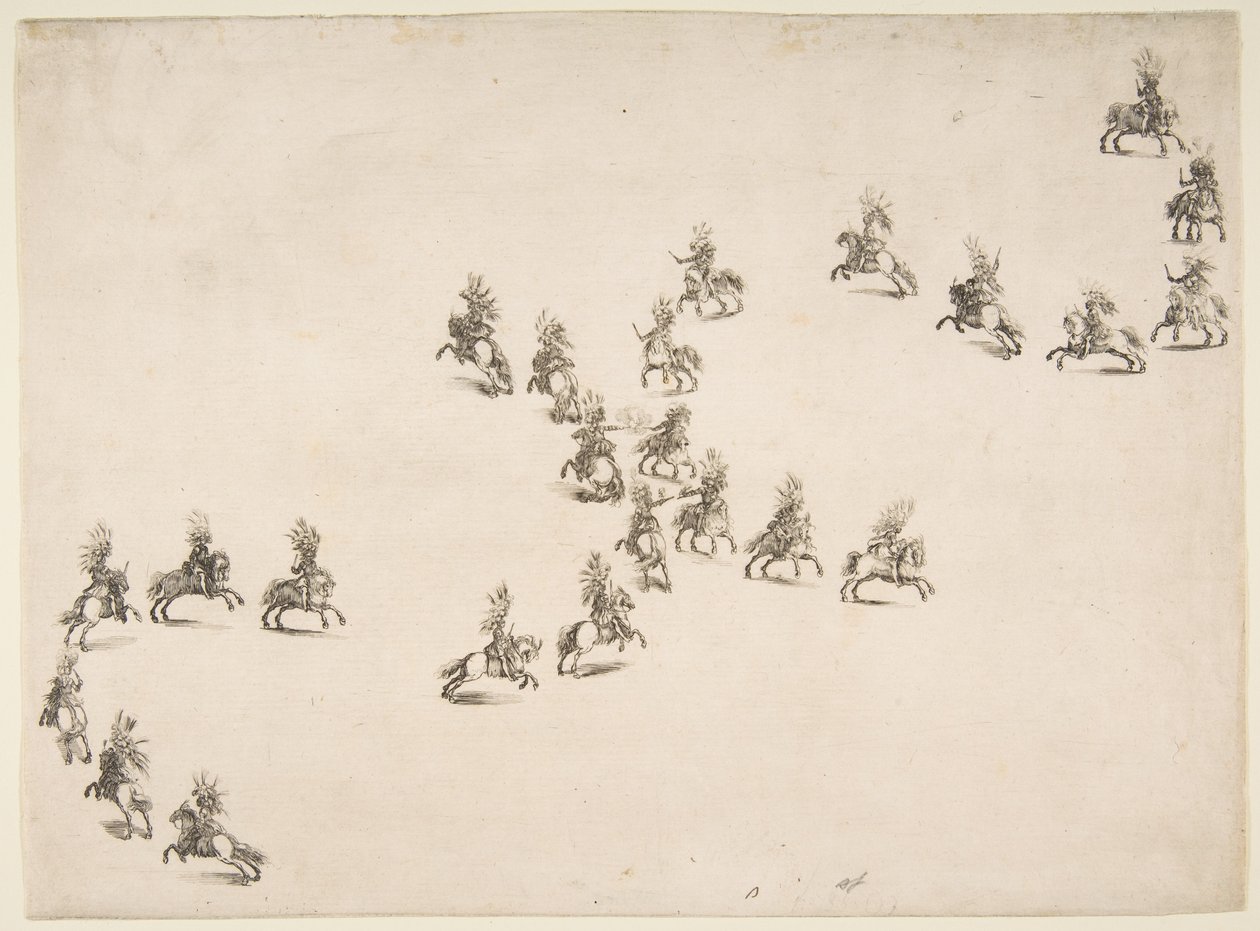 Tjugofyra kavaljerer bildar en dubbel S, 1652. av Stefano della Bella