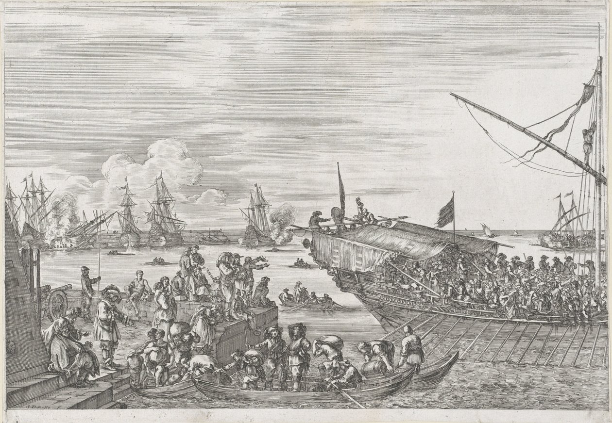 Avgång av ett galärfartyg i hamnen i Livorno Port of Livorno (serietitel) Vues de port de Livourne (serietitel) av Stefano della Bella
