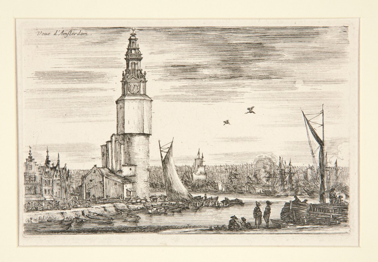 Utsikt över Amsterdam, ur serien Utsikter över hamnar av Stefano della Bella