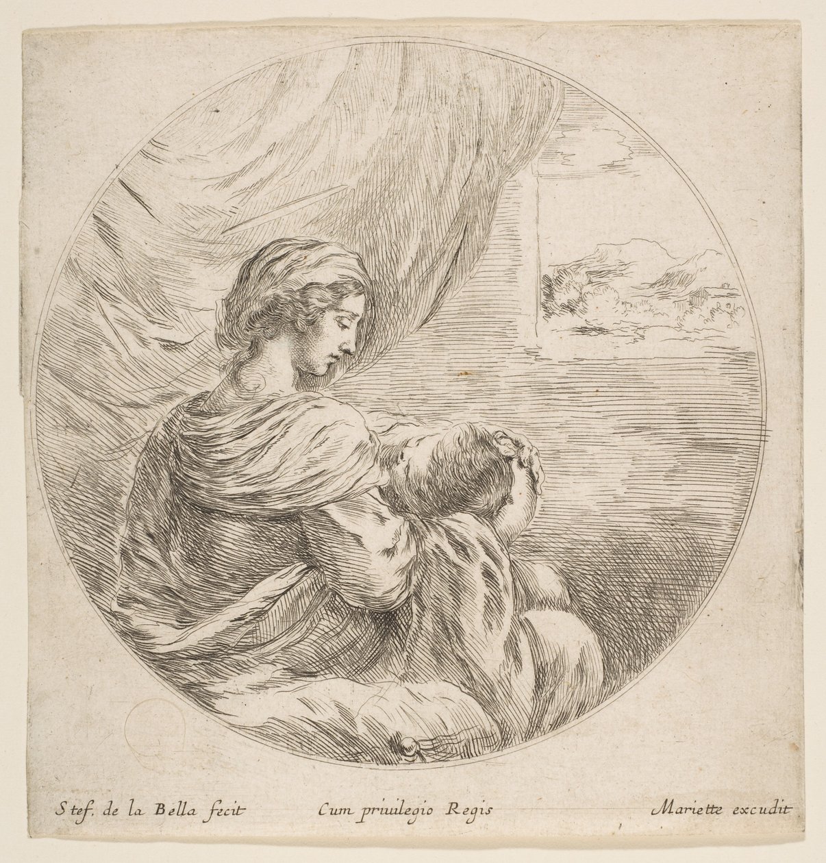 Virgin Nursing the Christ Child, ca. 1641. av Stefano della Bella