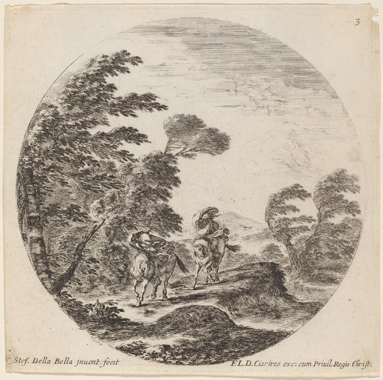 Vindblåsta ryttare, 1646. av Stefano della Bella