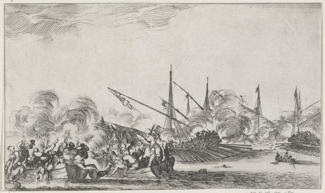 sjöslag Maritime föreställningar (serietitel) Suite de huit marines (serietitel) av Stefano della Bella