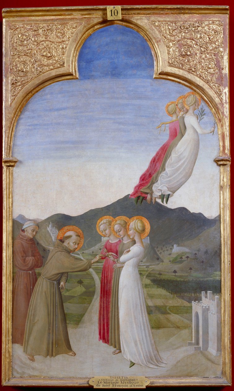 Den helige Franciskus av Assisis mystiska äktenskap av Stefano di Gionvanni dit Sassetta