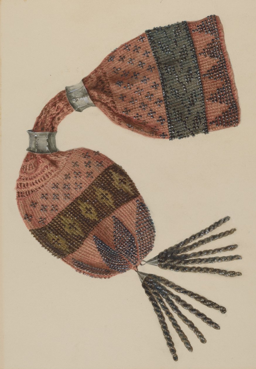 Pärlpåse, ca. 1940. av Stella Mosher