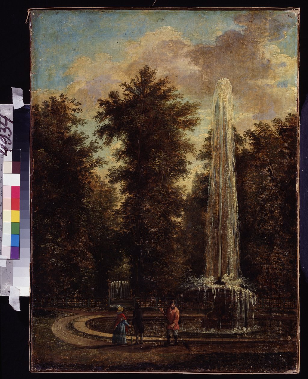 ""Utsikt över en fontän i en park"" Målning av Stepan Philippovich Galaktionov (1779-1854) M. Kroshitsky Art Museum, Sevastopol av Stepan Philippovich Galaktionov