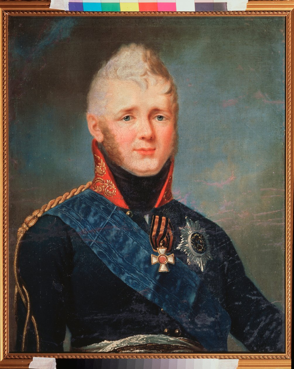 Porträtt av kejsar Alexander I, tsar av Ryssland (1777-1825). Målning av Stepan Semyonovich Shchukin (Schchukin) (1762-1828), olja på duk, efter 1805. Rysk konst från 1800-talet. State V. Tropinin Museum, Moskva. av Stepan Semenovich Shchukin