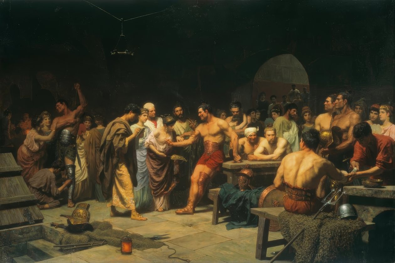 Gladiatorerna före kampen av Stepan Wladislawowitsch Bakalowitsch