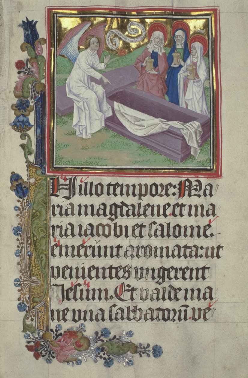 Fru Czart. 3017 IV, fol.9r De heliga kvinnorna vid Kristi grav av Stephan Lochner