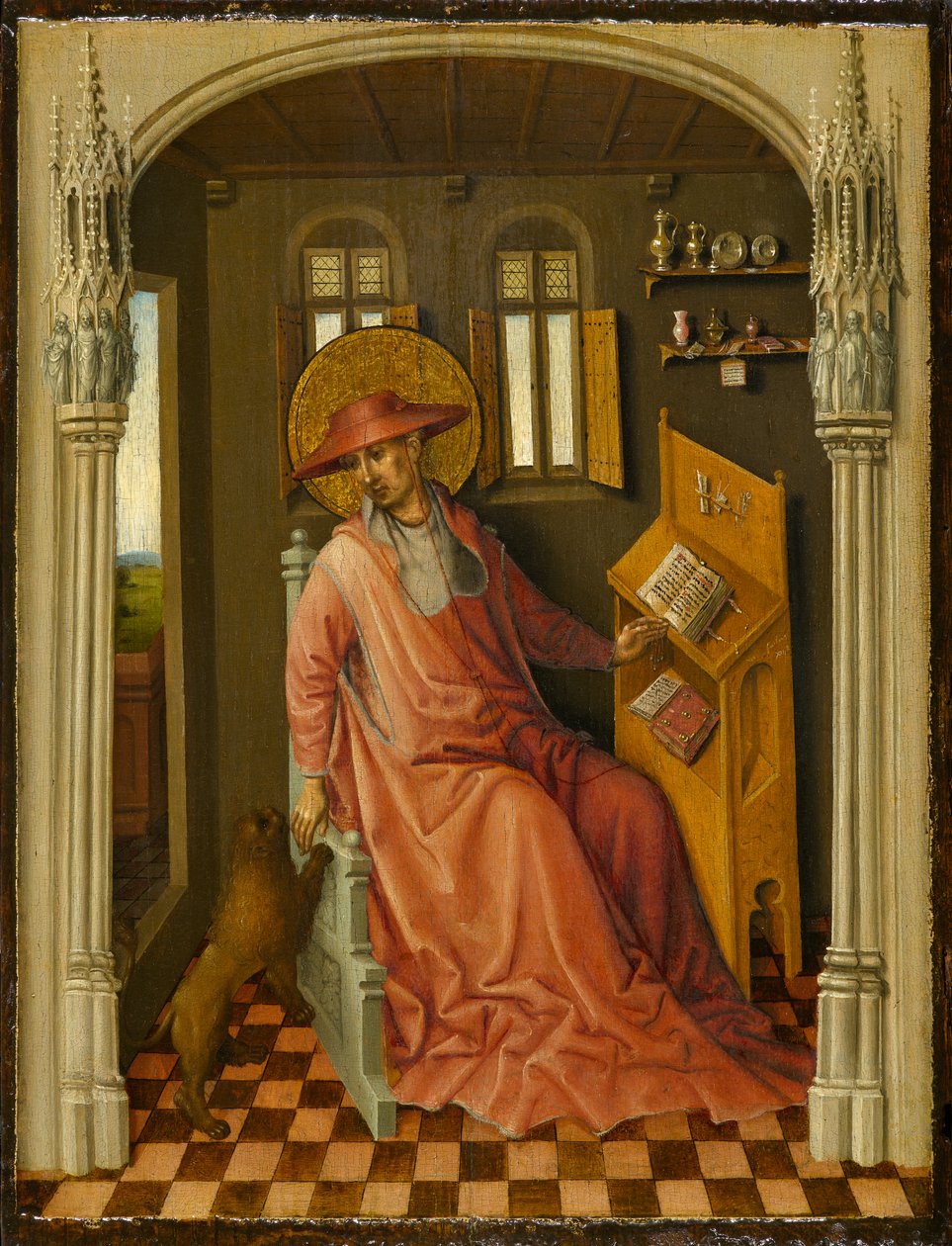 St. Hieronymus i hans studie, c.1440 av Stephan Lochner