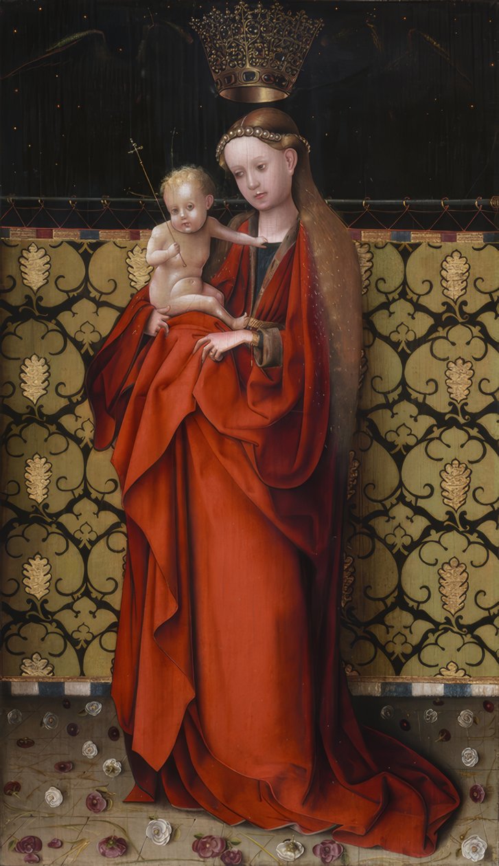 Stefan Lochner / "Jungfrun krönt av änglar", ca 1450 av Stephan Lochner