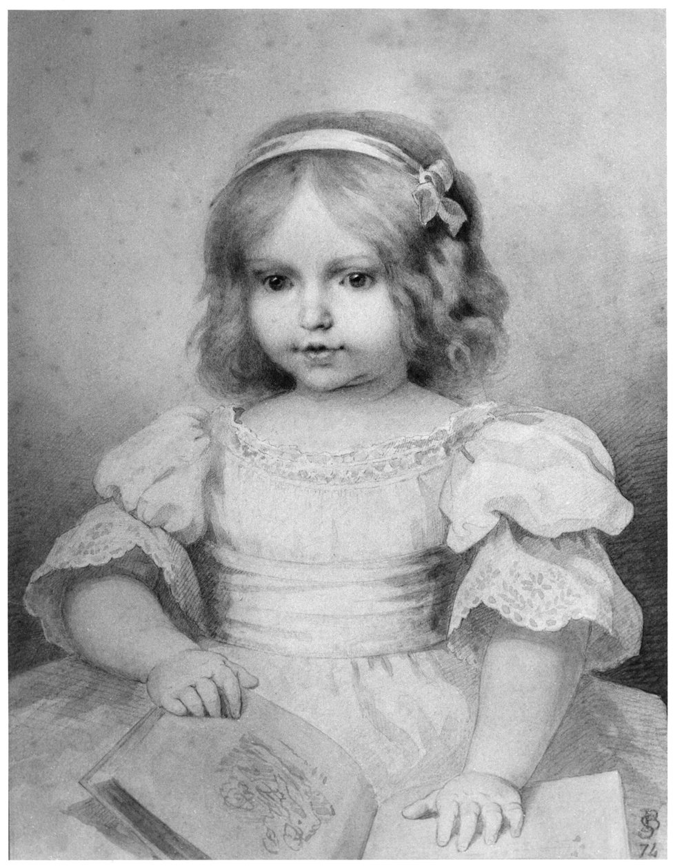 Colette 18 månader gammal, 1875 (foto i svart) av Stephane Baron