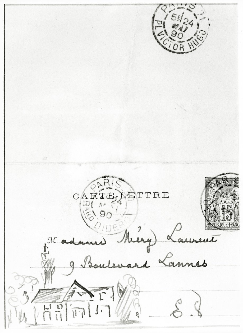 Konvolut med tegninger fra Stéphane Mallarmé til Méry Laurent, 1890 sverige av Stephane Mallarme