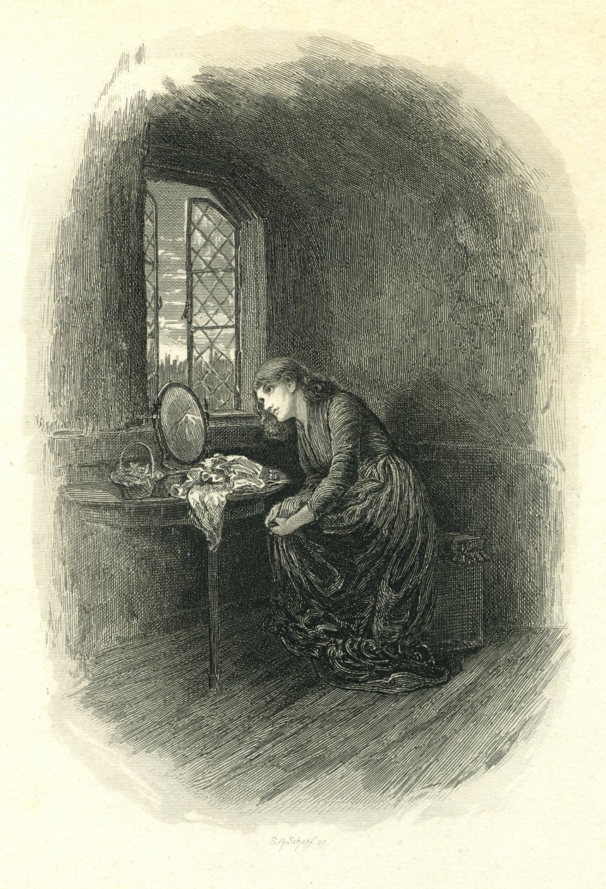 Little Dorrit - Amy Dorrit By Window av Stephen Alonzo Schoff
