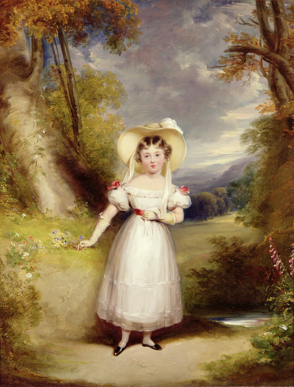 Prinsessan Victoria (senare drottning Victoria) nio år gammal, 1828 (panel) av Stephen Catterson Smith