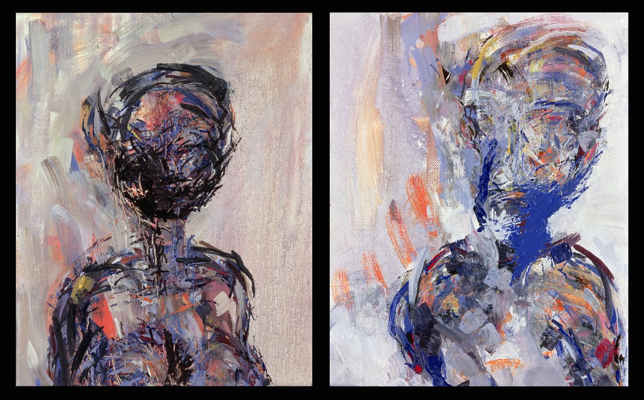 Iman och David Bowie, Diptyk, 2000 (se även 181145 och 181146) av Stephen Finer