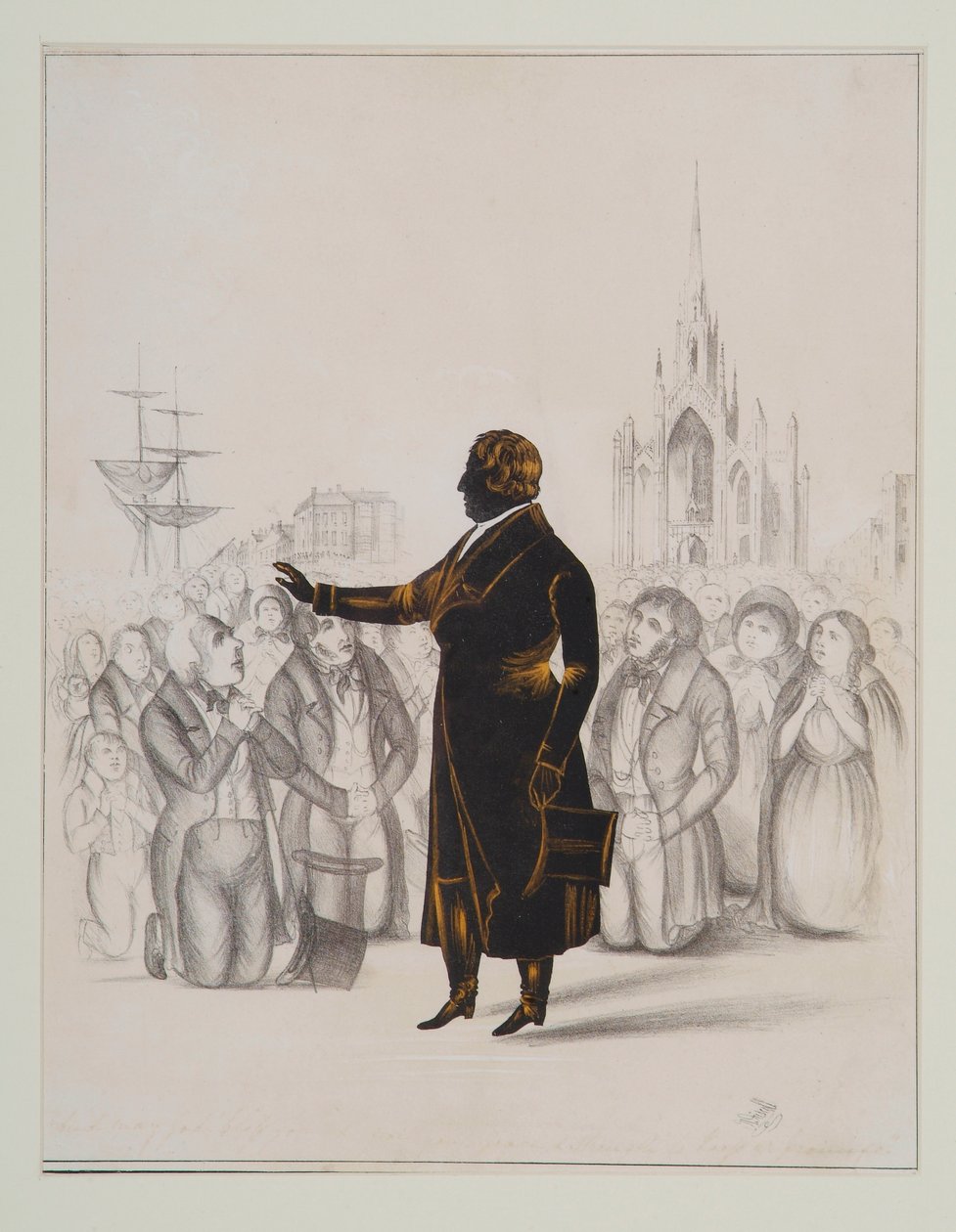 Silhouette of Father Mathew, ca 1870 (wc på papper) av Stephen ODriscoll