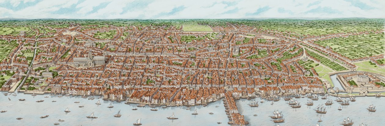 Det jakobinska London (vuxen), ca 1603-1625 (tusch och akvarell) av Stephen Conlin