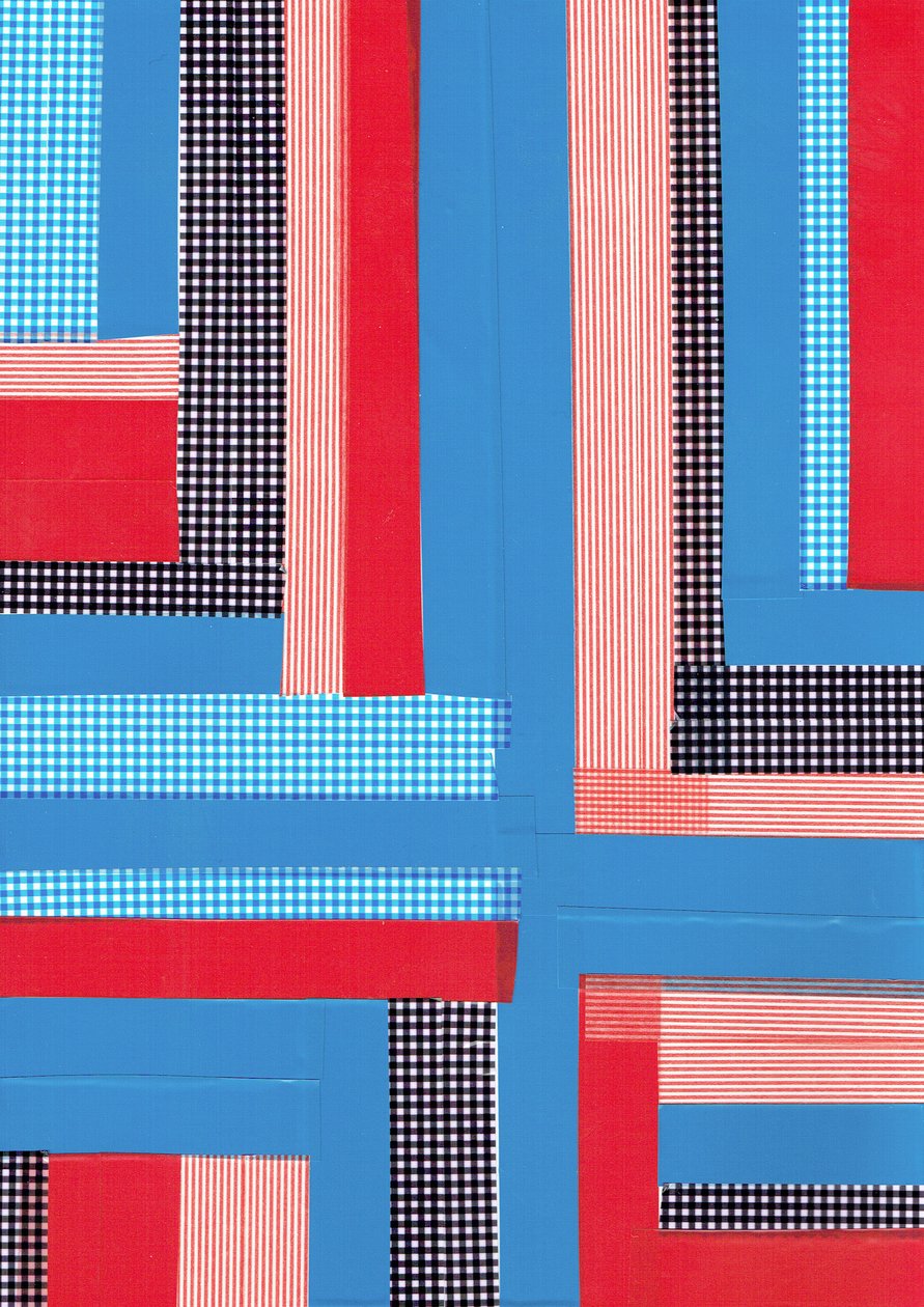 Criss cross II, 2017 (tejp på papper) av Stephen Dow