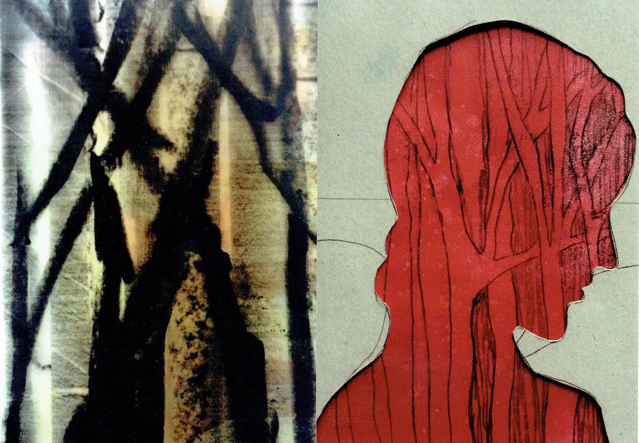 La Foret VIII, 2017 (monoprint  fotokollage) av Stephen Dow