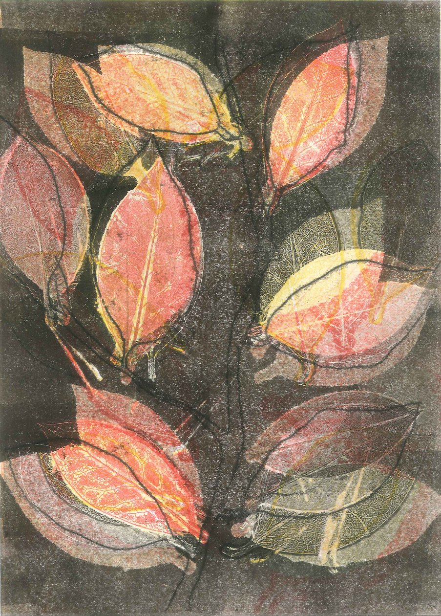 Midnight Garden V, 2015 (monoprint på papper) av Stephen Dow