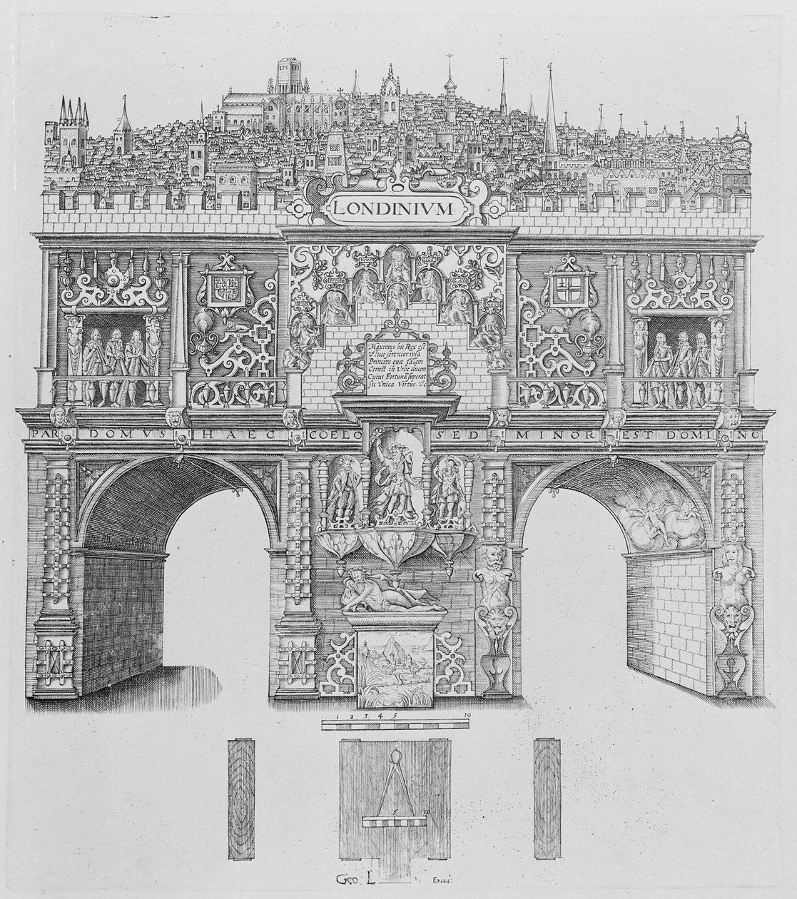 En triumfbåge, graverad av William Kip, 1604 av Stephen Harrison