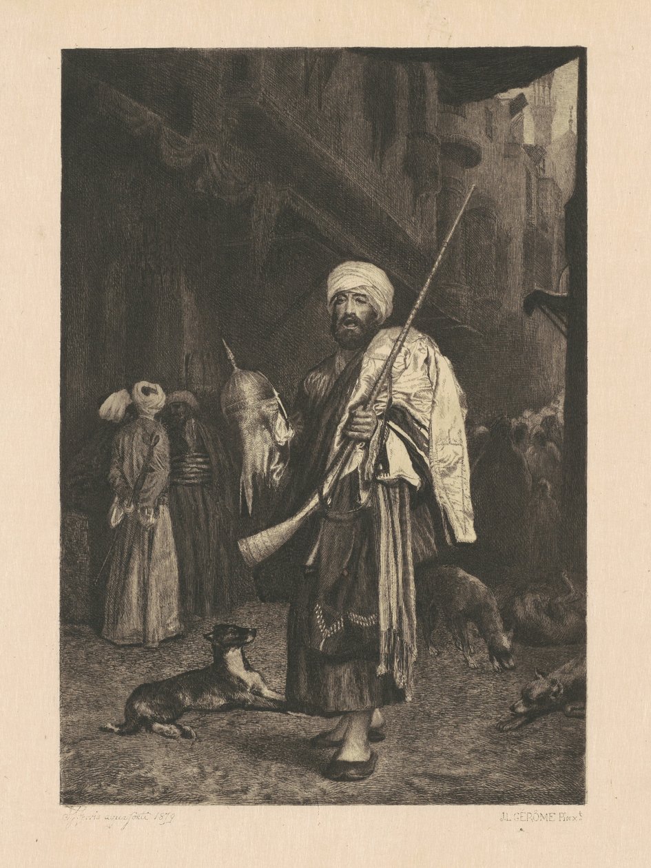Den gamla klädhandlaren, Kairo av Stephen James Ferris, after Jean Léon Gérôme
