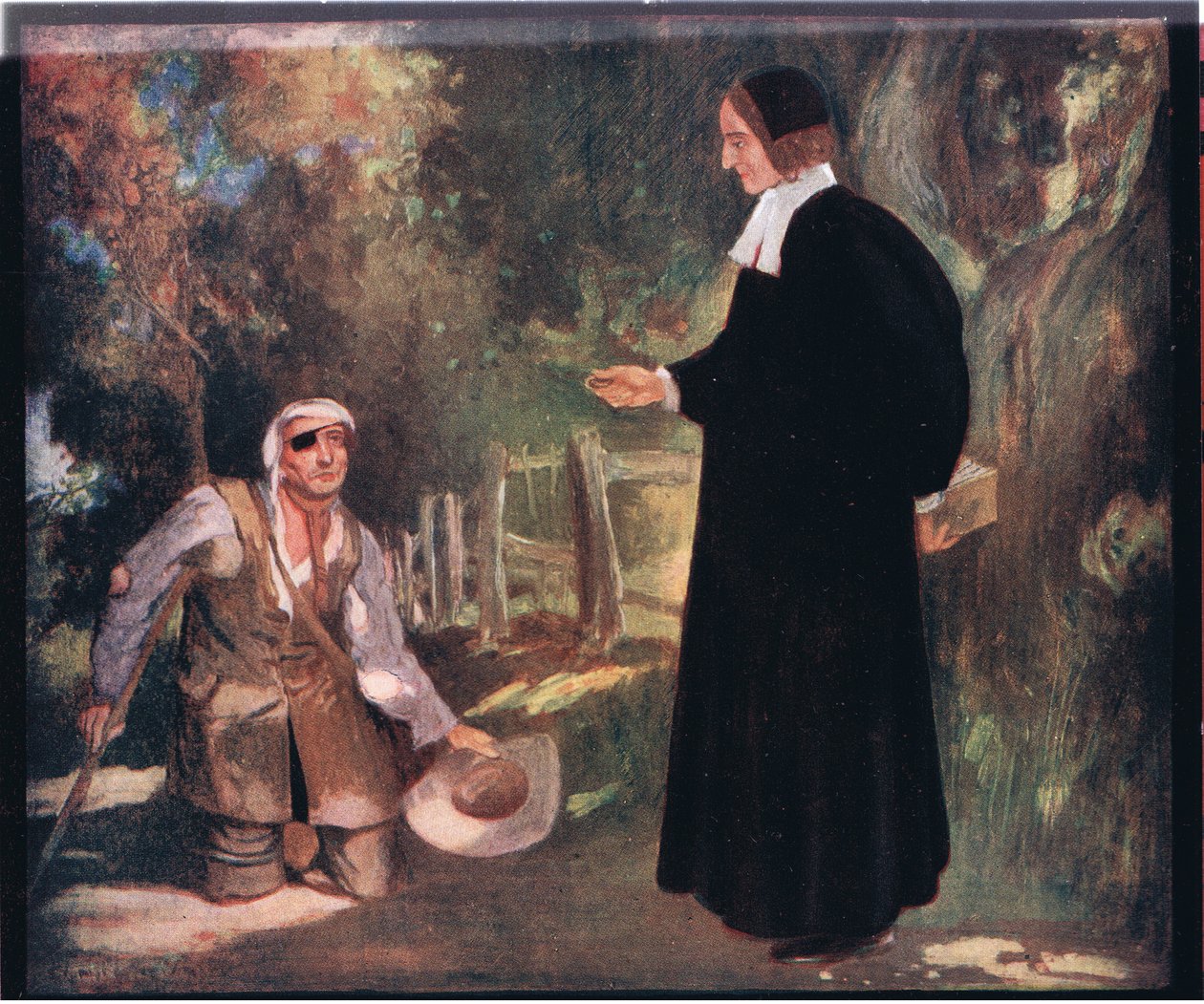 Biskop Ken och tiggaren (färg litho) av Stephen Reid
