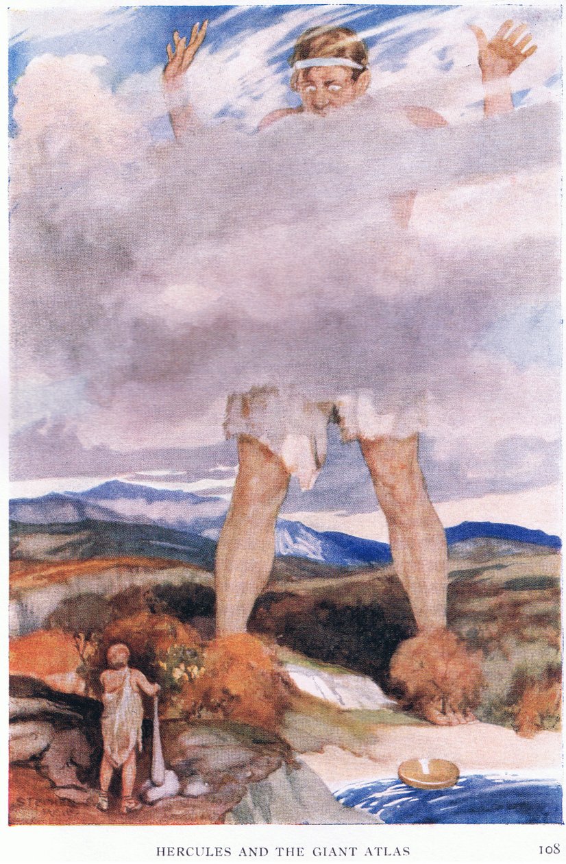 Herkules och jätten Atlas av Stephen Reid