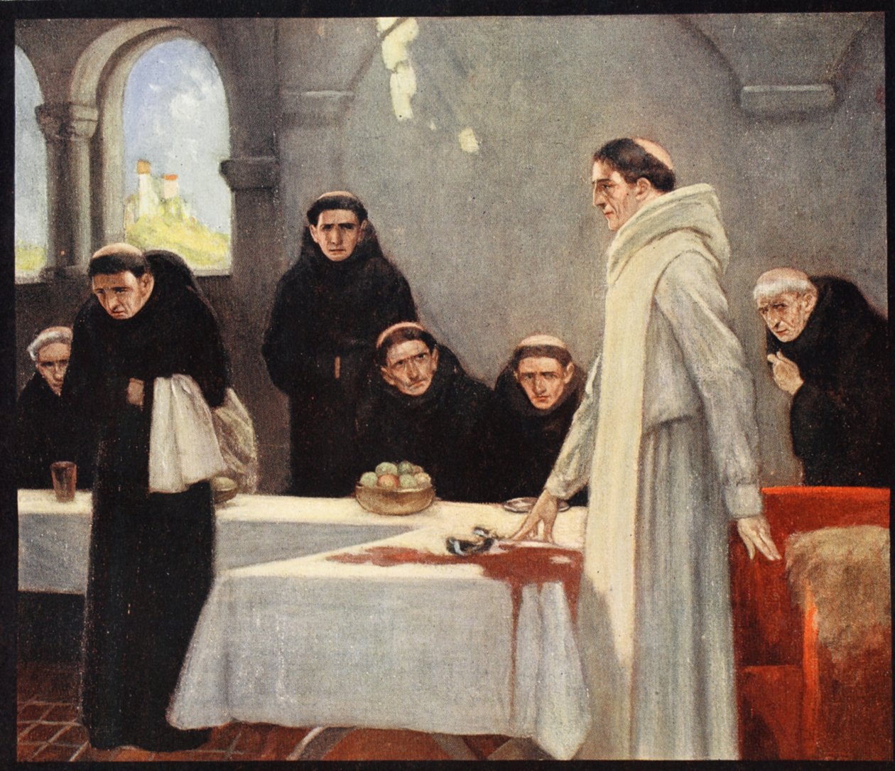 Saint Benedict and the Monks, illustration från 